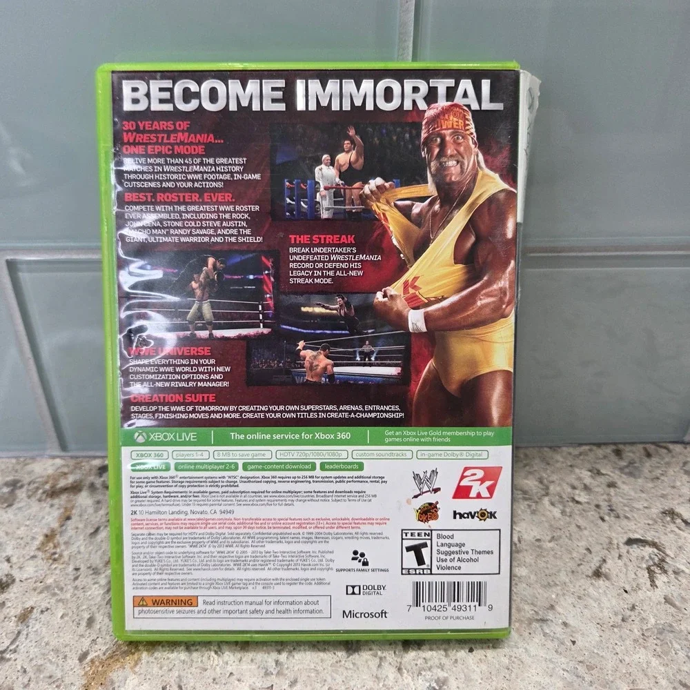 WWE 2K14 Xbox 360 Game‎ Wrestling Action Sports The Rock Complete